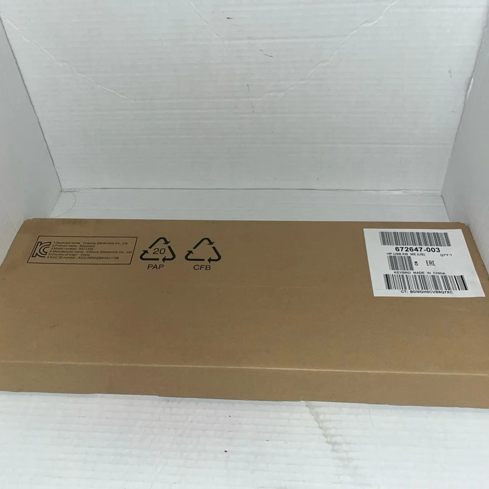 New HP 672647-003 KU-1156 Wired Standard USB Desktop Keyboard - Black